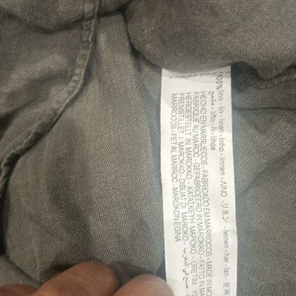 ZARA Women's Olive Green Utility Relaxed Roll Tab Sleeve Button Down Shirt Sz S - Picture 7 of 7